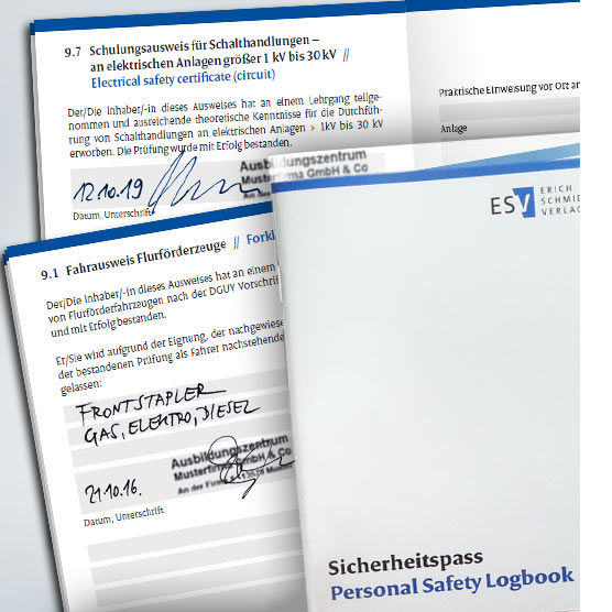 ausgefüllte Beispielseiten